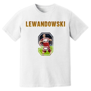 Robert Lewandowski Bayern Munich Name And Number T-Shirt (White)