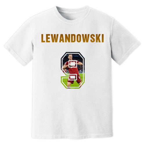 Robert Lewandowski Bayern Munich Name And Number T-Shirt (White)