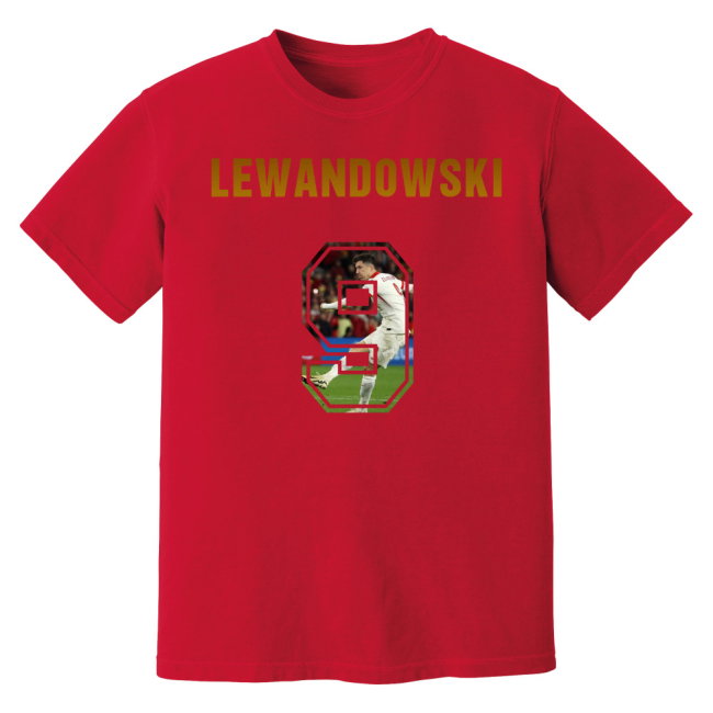 Robert Lewandowski Poland Name And Number T-Shirt (Red)