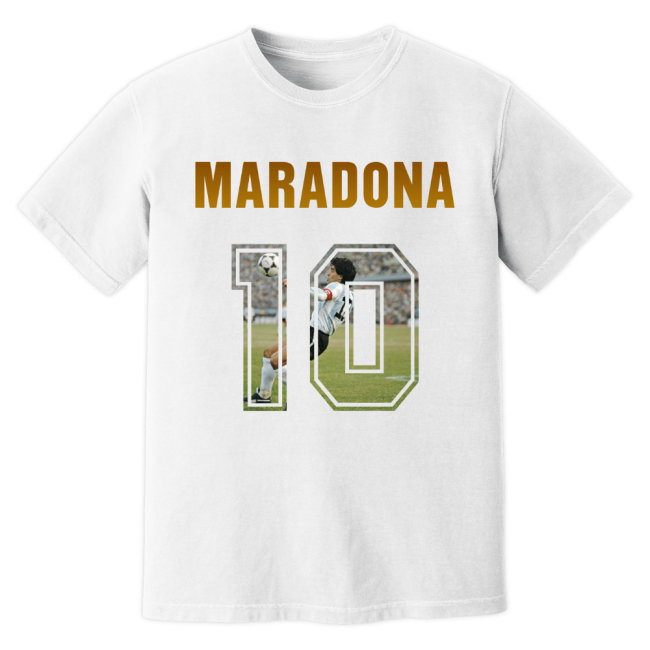 Diego Maradona Argentina Name And Number T-Shirt (White)