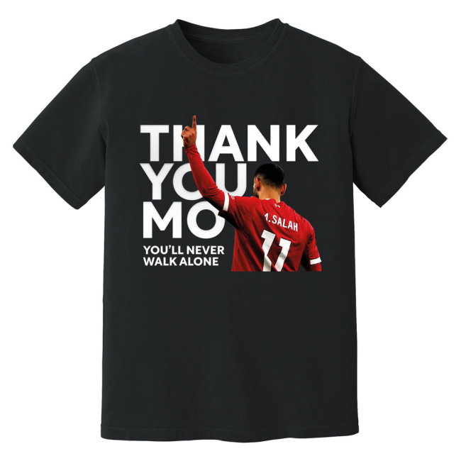 Mohamed Salah Liverpool Thank You Mo T-Shirt (Black)
