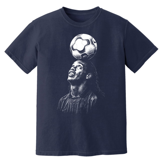 Ronaldinho Barcelona Ball Phantom Graphic Tee - Navy
