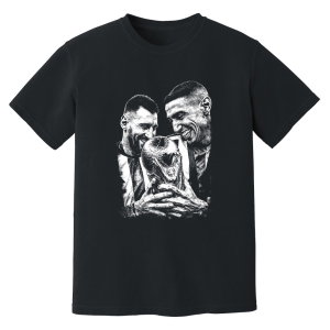 Messi & Di Maria Argentina World Cup Phantom Graphic Tee - Black