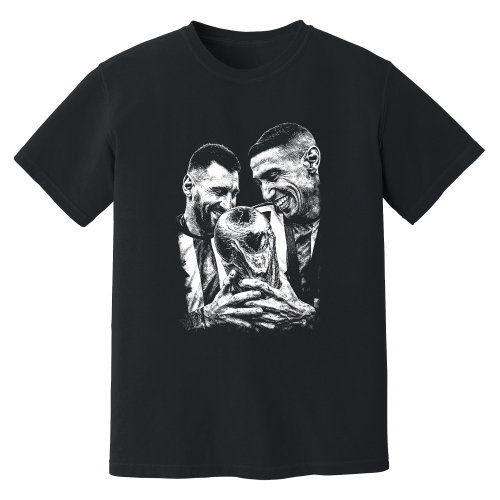 Messi & Di Maria Argentina World Cup Phantom Graphic Tee - Black