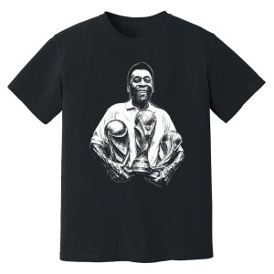 Pele Brazil 3 World Cups Phantom Graphic Tee - Black