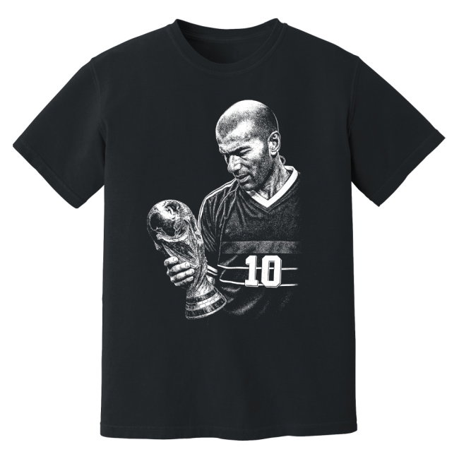 Zidane France World Cup Trophy Phantom Graphic Tee - Black