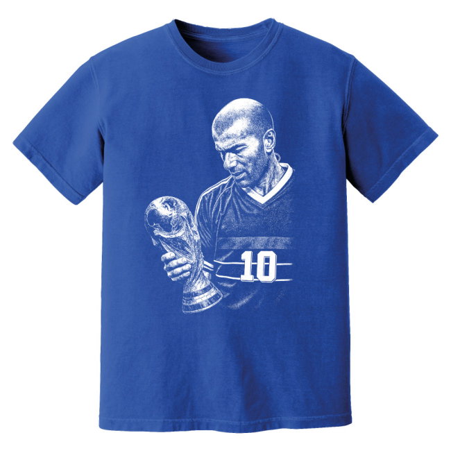 Zidane France World Cup Trophy Phantom Graphic Tee - Blue