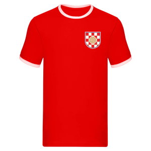Croatia Logo Ringer Tee (Red)