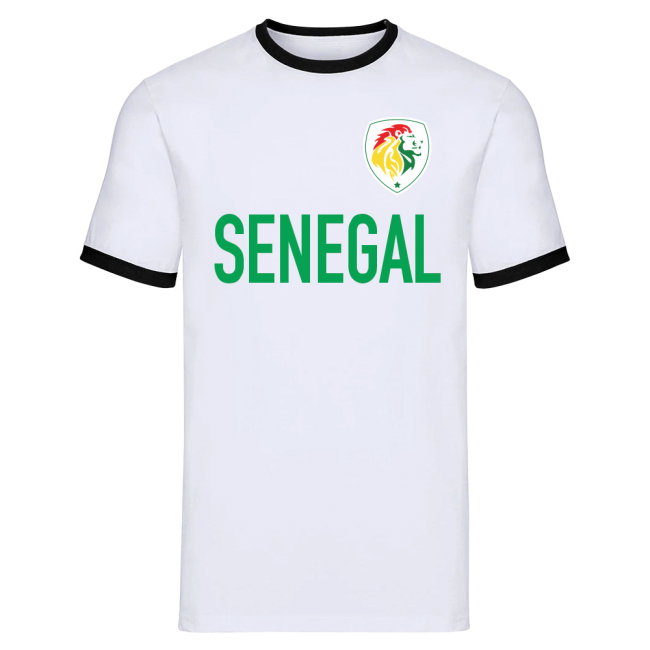 Senegal Logo & Text Ringer Tee (White)