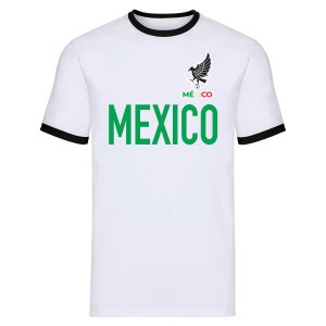Mexico Logo & Text Ringer Tee (White)