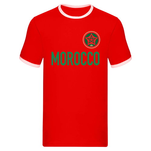 Morocco Logo & Text Ringer Tee (Red)
