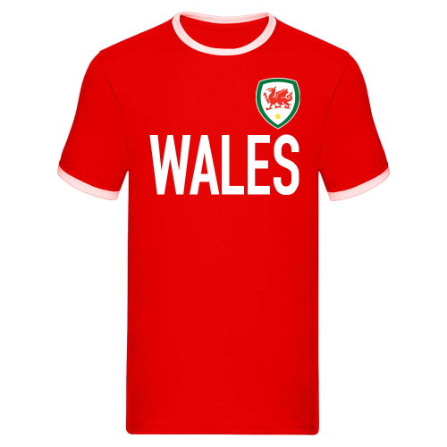 Wales Logo & Text Ringer Tee (Red)