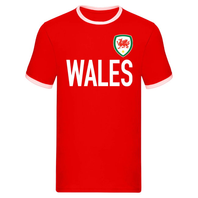 Wales Logo & Text Ringer Tee (Red)