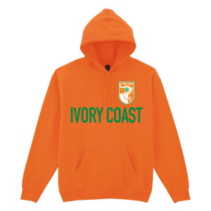 Ivory Coast Logo & Text Hoody (Orange)