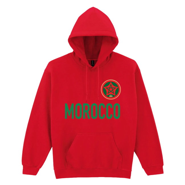 Morocco Logo & Text Hoody (Red)