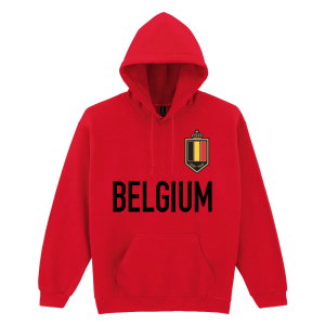 Belgium Logo & Text Hoody (Red)