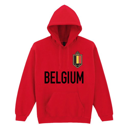 Belgium Logo & Text Hoody (Red)