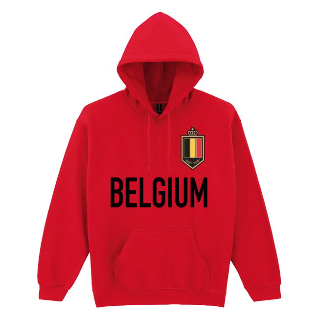 Belgium Logo & Text Hoody (Red)