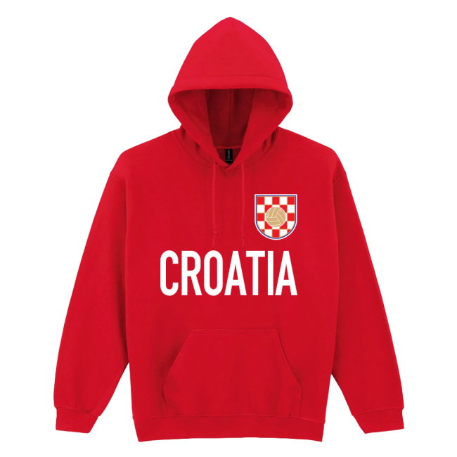 Croatia Logo & Text Hoody (Red)