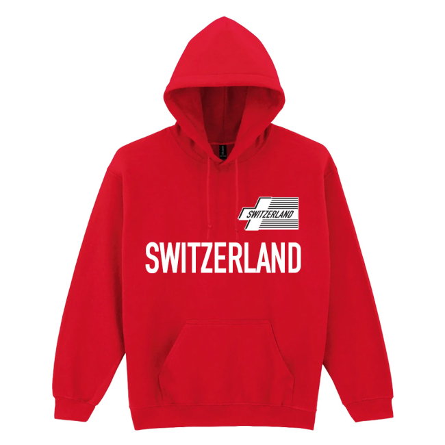 Switzerland Logo & Text Hoody (Red)