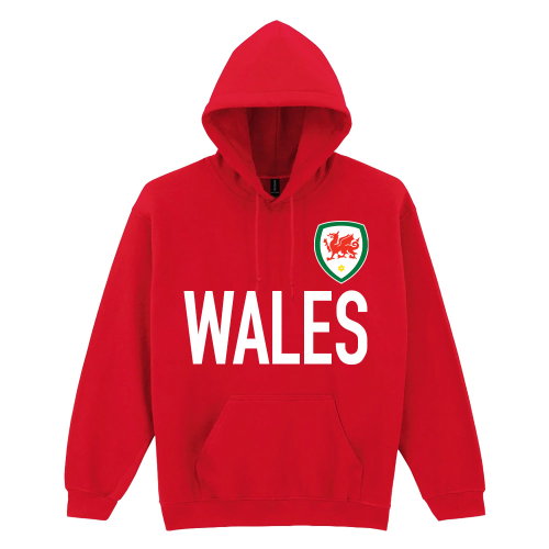 Wales Logo & Text Hoody (Red)
