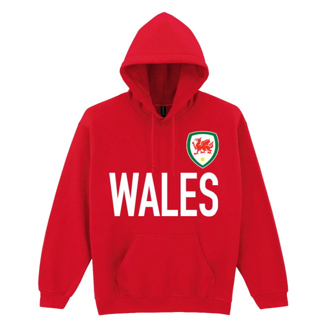 Wales Logo & Text Hoody (Red)