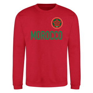Morocco National Team Text Sweatshirt (Red)
