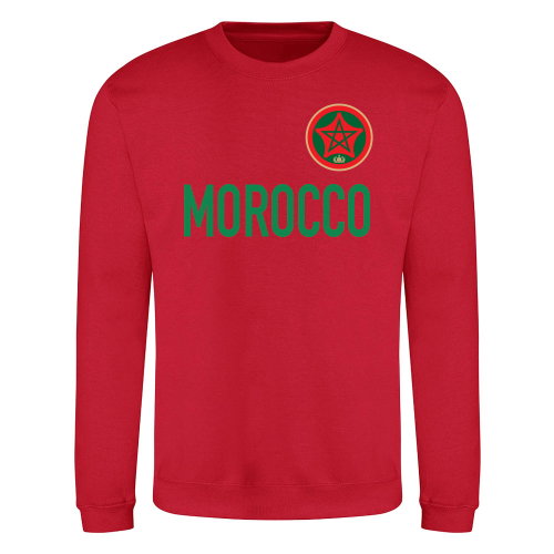 Morocco National Team Text Sweatshirt (Red)