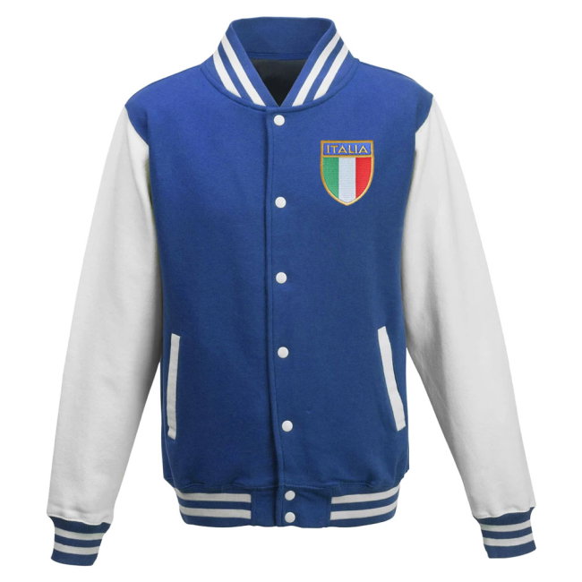 Italy National Team College Baseball Jacket (Royal Blue)