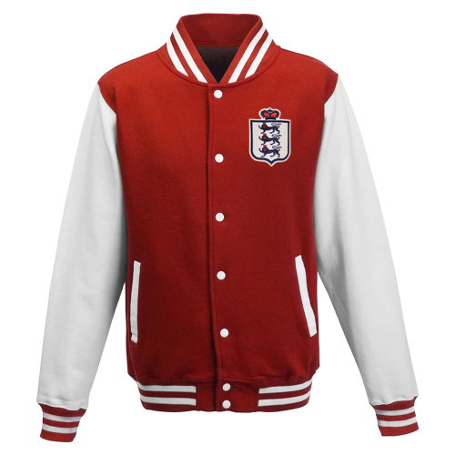 England National Team College Baseball Jacket (Red)