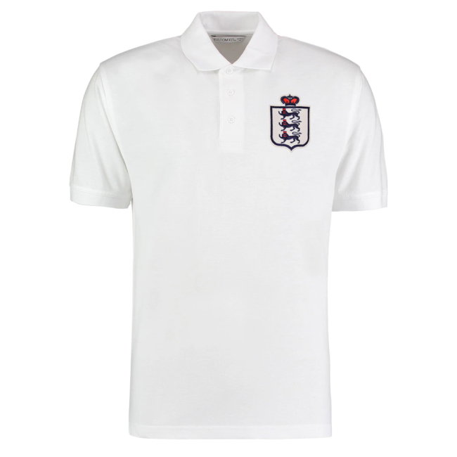 England National Team Embroidered Polo Shirt (White)