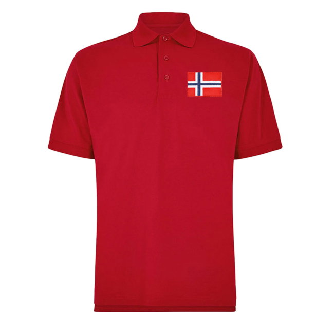 Norway National Team Embroidered Polo Shirt (Red)