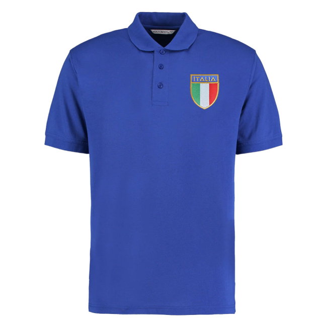Italy National Team Embroidered Polo Shirt (Royal Blue)