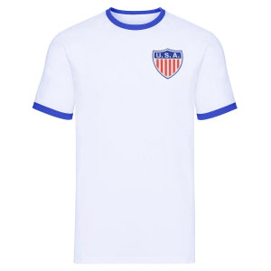 USA National Team Embroidered Ringer Tee (White)