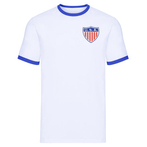 USA National Team Embroidered Ringer Tee (White)