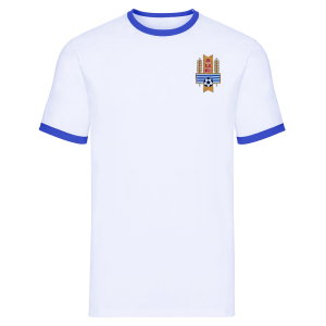 Uruguay National Team Embroidered Ringer Tee (White)