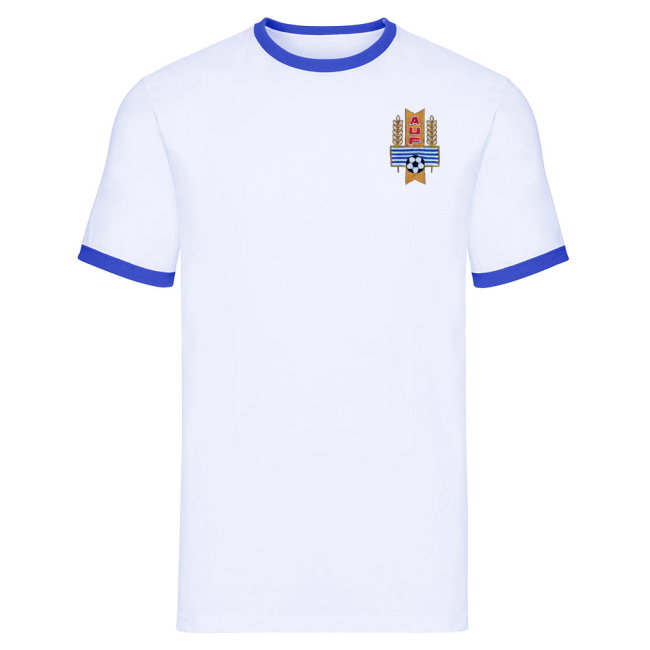 Uruguay National Team Embroidered Ringer Tee (White)