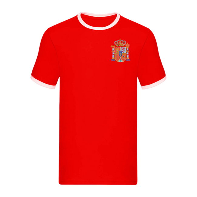 Spain National Team Embroidered Ringer Tee (Red)