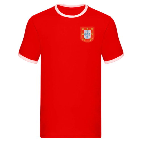 Portugal National Team Embroidered Ringer Tee (Red)