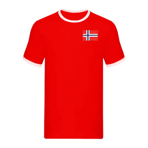 Norway National Team Embroidered Ringer Tee (Red)