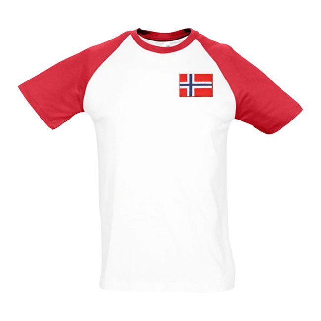 Norway National Team Embroidered Contrast Tee (White)
