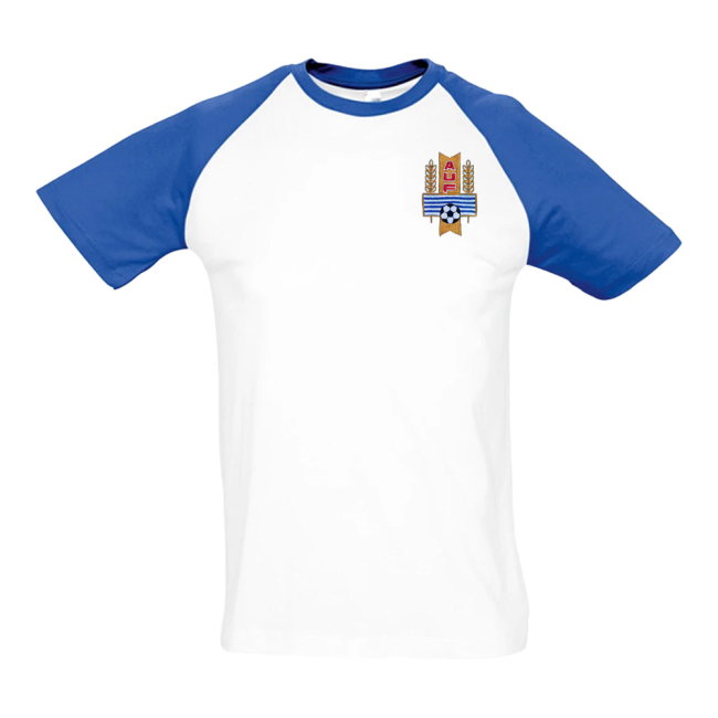 Uruguay National Team Embroidered Contrast Tee (White)