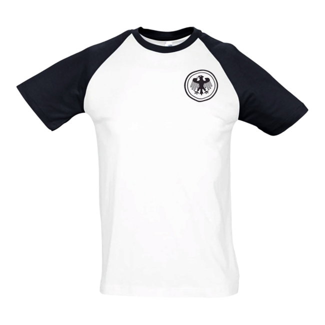 Germany National Team Embroidered Contrast Tee (White)