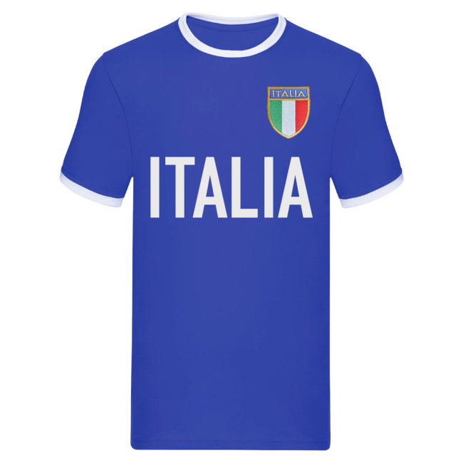 Italy National Team Text Ringer Tee (Royal Blue)