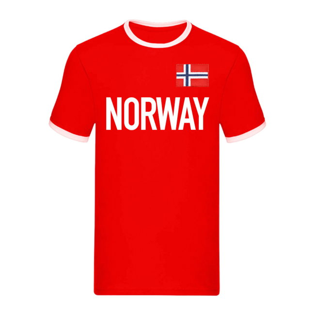 Norway National Team Text Ringer Tee (Red)
