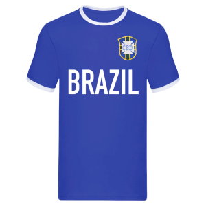 Brazil National Team Text Ringer Tee (Royal Blue)