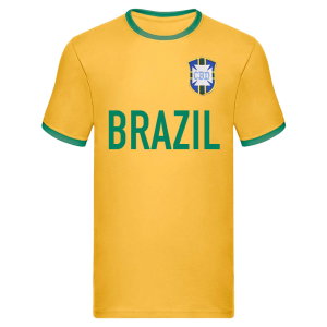 Brazil National Team Text Ringer Tee (Yellow)