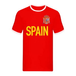 Spain National Team Text Ringer Tee (Red)