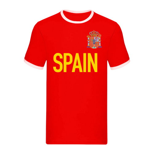 Spain National Team Text Ringer Tee (Red)