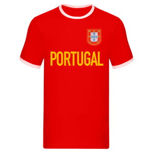 Portugal National Team Text Ringer Tee (Red)